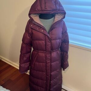 Kit and Ace Deep Purple Hooded Puffer Jacket